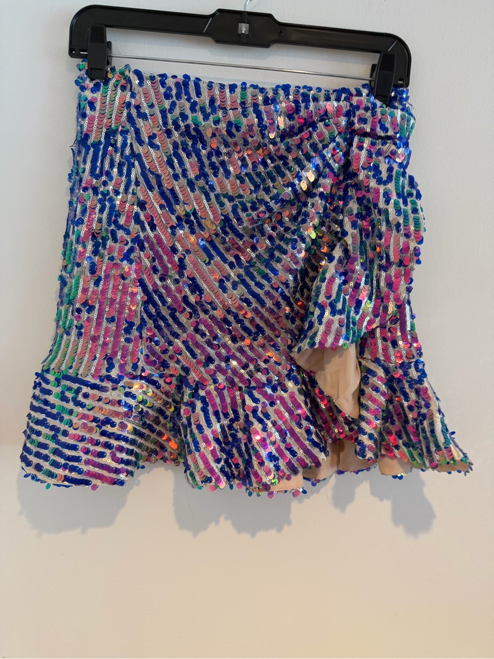 Zara Multi-Color Sequin Ruffle Mini Skirt